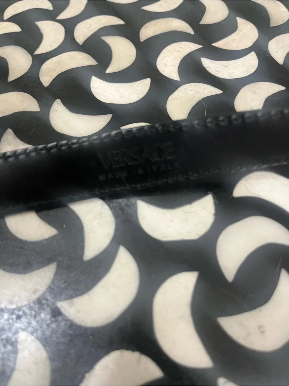 Versace Black Leather Belt with Gold Logo Buckle